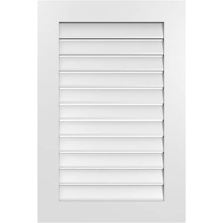 Ekena Millwork Vertical Surface Mount PVC Gable Vent: Functional, w/ 3-1/2"W x 1"P Standard Frame, 24"W x 36"H GVPVE24X3601SF
